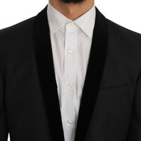 Gray Black Tuxedo GOLD Slim Fit Smoking Suit