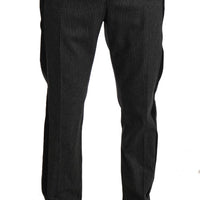 Gray Wool Black Stripe Dress Trousers Pants