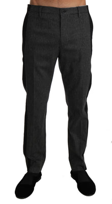 Gray Wool Black Stripe Dress Trousers Pants