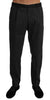 Gray Wool Black Stripe Regular Trousers Pant