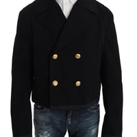 Trench Blue Cotton Stretch Jacket Coat