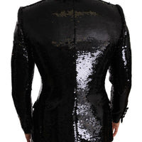 Black Sequin Shiny Slim Blazer