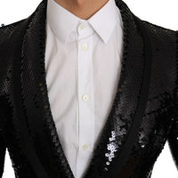 Black Sequin Shiny Slim Blazer