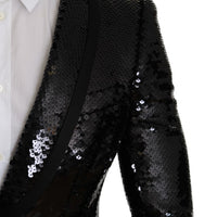 Black Sequin Shiny Slim Blazer