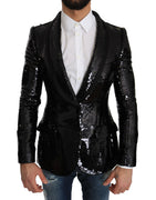 Black Sequin Shiny Slim Blazer