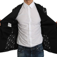 Black Silk Jazz Guitar Blazer Jacket