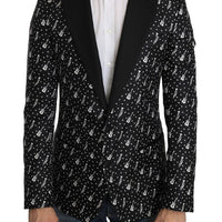 Black Silk Jazz Guitar Blazer Jacket