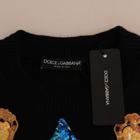 Fairy Tale Crystal Black Cashmere Sweater