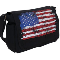 Distressed U.S. Flag Canvas Messenger Bag