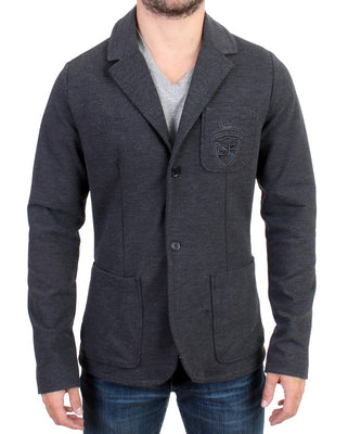 Gray Comfort Stretch Two Button Blazer