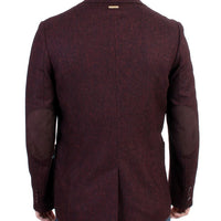 Bordeaux Wool Blend Two Button Blazer