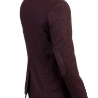 Bordeaux Wool Blend Two Button Blazer