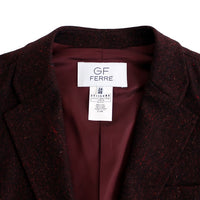 Bordeaux Wool Blend Two Button Blazer