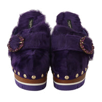 Purple Xiangao Fur Crystal Mules