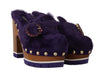 Purple Xiangao Fur Crystal Mules