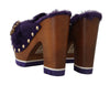 Purple Xiangao Fur Crystal Mules