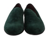 Green Suede Leather Slippers Loafers