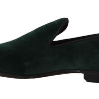 Green Suede Leather Slippers Loafers