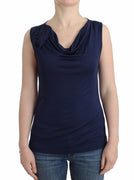 Blue top sleeveless blouse