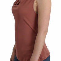 Pink top sleeveless blouse
