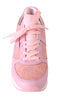 Pink Floral Lace Leather Sneakers