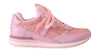 Pink Floral Lace Leather Sneakers