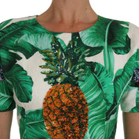 A-Line Banana Leaf Pineapple Crystal Dress