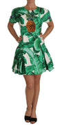 A-Line Banana Leaf Pineapple Crystal Dress