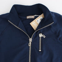 Blue zip cotton cardigan