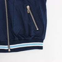 Blue zip cotton cardigan