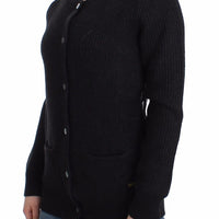 Black wool cardigan