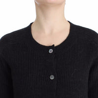 Black wool cardigan