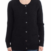 Black wool cardigan