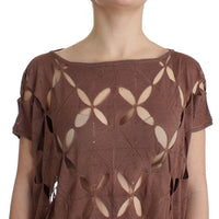 Brown short sleeved knit