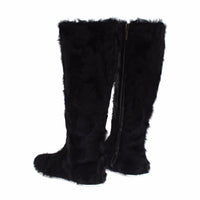 Black Xiangao Lamb Fur Leather Boots