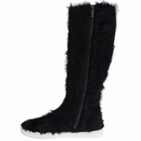 Black Xiangao Lamb Fur Leather Boots