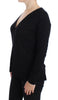 Black Wool Button Cardigan Sweater