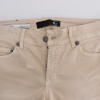 Beige Wash Slim Fit Cotton Stretch Jeans