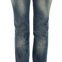 Blue Cotton Low Waist Jeans
