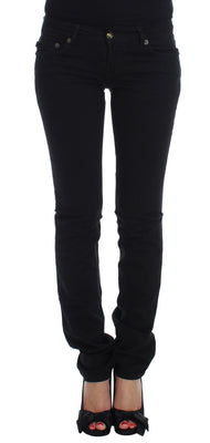 Black Cotton Stretch Slim Skinny Fit Jeans