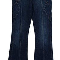 Blue Cotton Stretch Low Waist Jeans