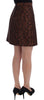 Brown Floral Brocade Mini Bubble Skirt