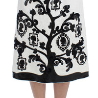 White Floral Brocade Family Tree Skirt