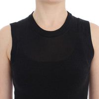 Black Sleeveless Crewneck Vest Pullover