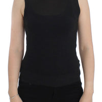 Black Sleeveless Crewneck Vest Pullover