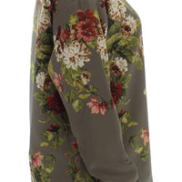Green Key Floral Print Silk Sweater
