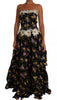 Black Sartoria Ball Floral Rose Crystal Dress