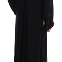 Black Zebra Kaftan Abaya Cape Silk Dress