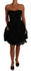 Black Floral Lace Ball Mini Ruffle Dress