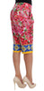 Multicolor Floral Knee Capris Shorts Pants